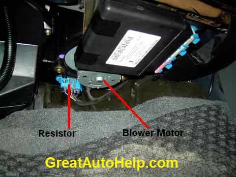 Pontiac Grand Am blower motor resistor location.