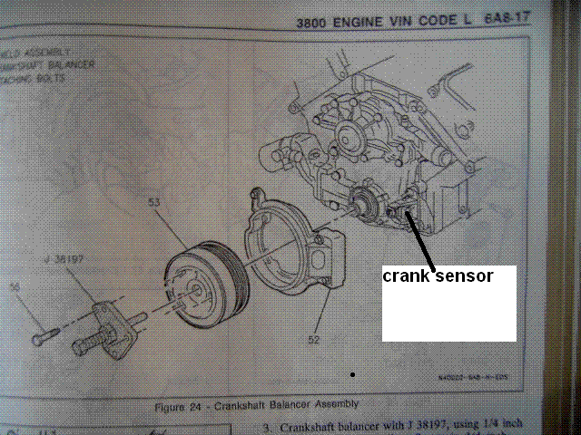 GM 3800 V6 Crank shaft position sensor location and replacement.