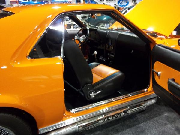 Yellow 1968 Chevrolet Camaro custom interior.