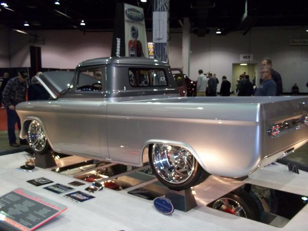 Silver custom 1957 Chevrolet truck